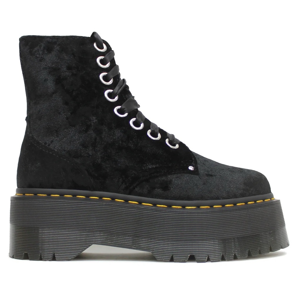 Dr. Martens Vegan Jadon Max Crushed Velvet Women's Ankle Platform Boots size 11